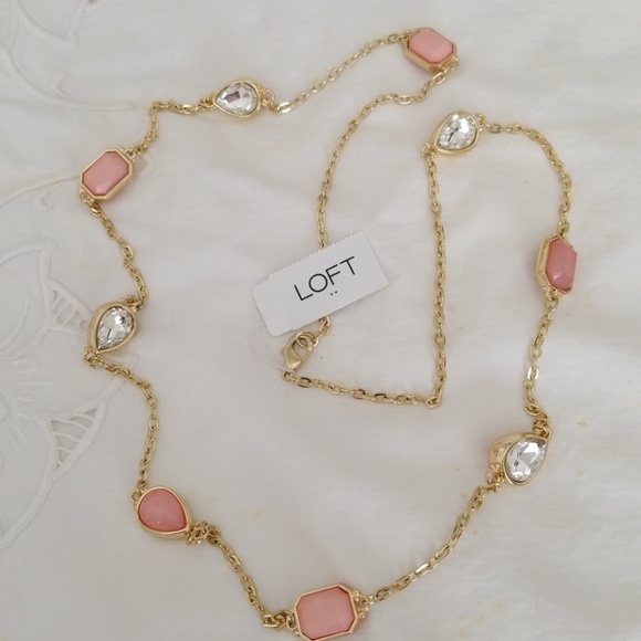 LOFT Jewelry - Loft pink and rhinestone long necklace